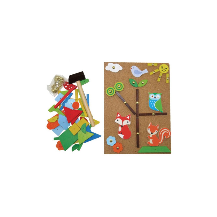 Bigjigs Toys Pin-a-Shape Wooden Arts and Crafts Board Game with 229 Pl